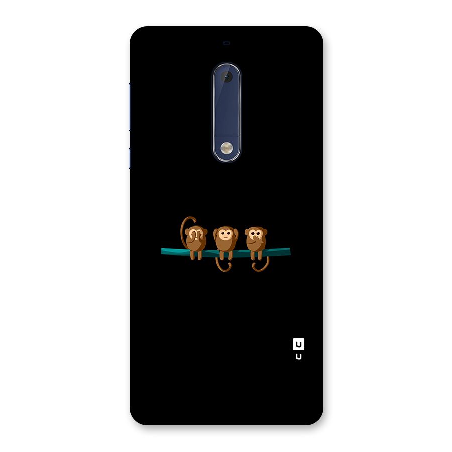 Three Cute Monkeys Back Case for Nokia 5