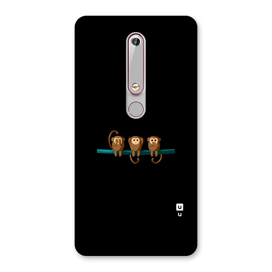 Three Cute Monkeys Back Case for Nokia 6.1
