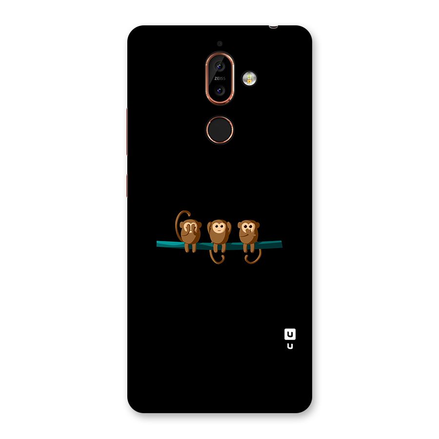 Three Cute Monkeys Back Case for Nokia 7 Plus