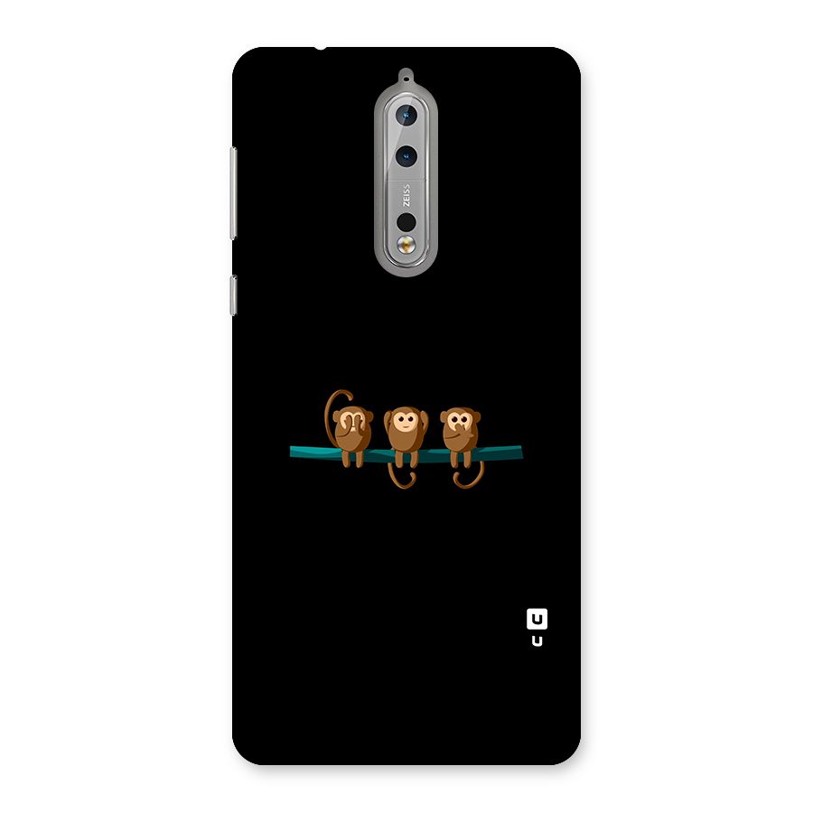Three Cute Monkeys Back Case for Nokia 8