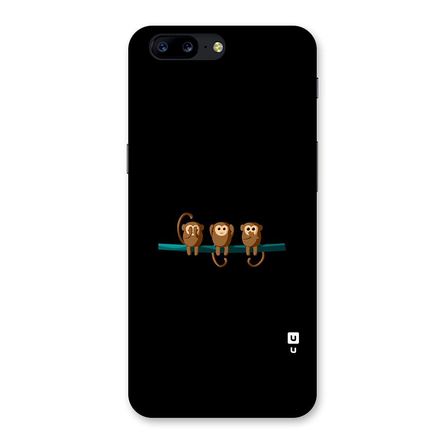Three Cute Monkeys Back Case for OnePlus 5