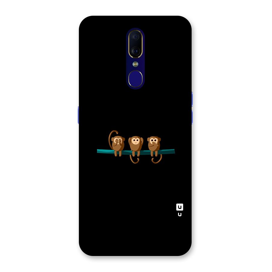 Three Cute Monkeys Back Case for Oppo F11