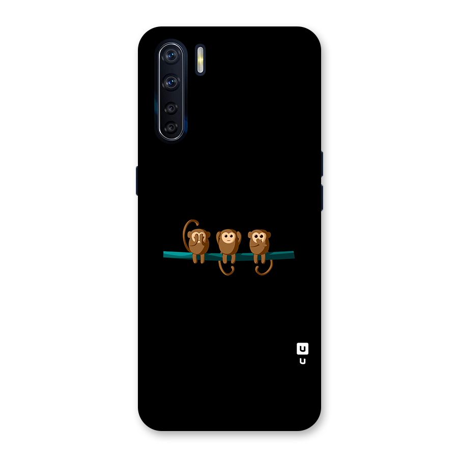 Three Cute Monkeys Back Case for Oppo F15