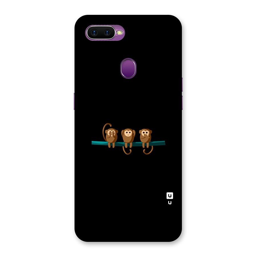 Three Cute Monkeys Back Case for Oppo F9