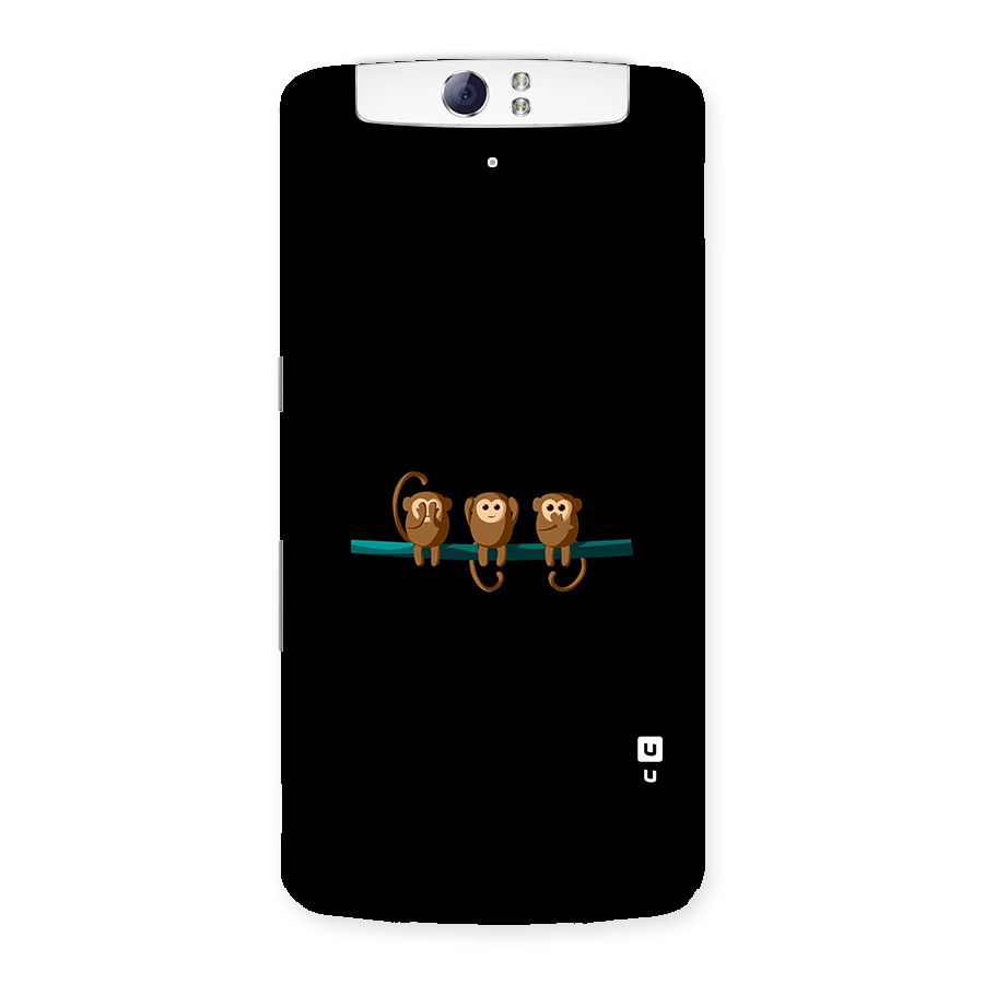 Three Cute Monkeys Back Case for Oppo N1