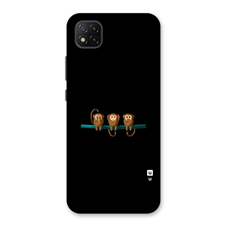 Three Cute Monkeys Back Case for Poco C3
