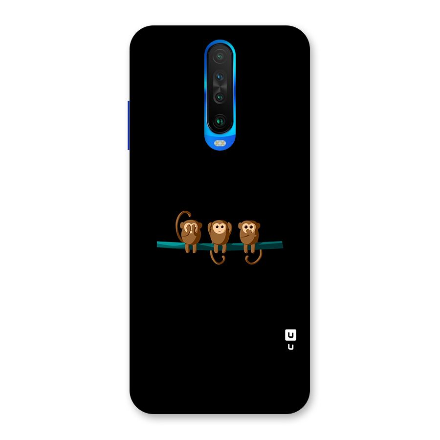 Three Cute Monkeys Back Case for Poco X2