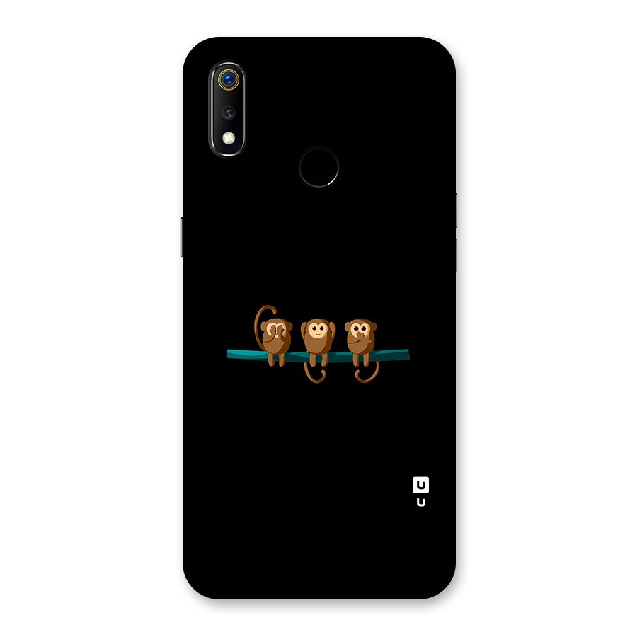 Three Cute Monkeys Back Case for Realme 3