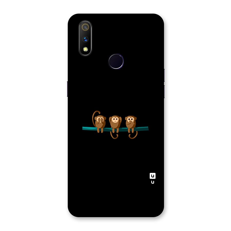 Three Cute Monkeys Back Case for Realme 3 Pro
