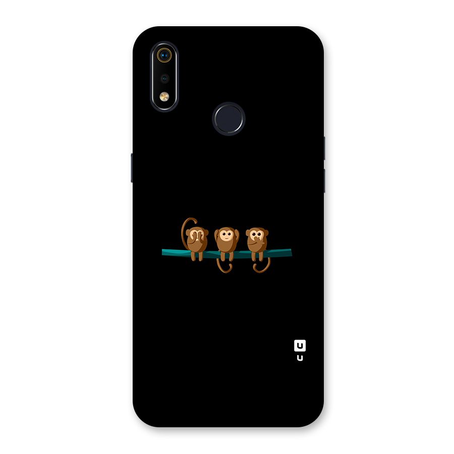 Three Cute Monkeys Back Case for Realme 3i