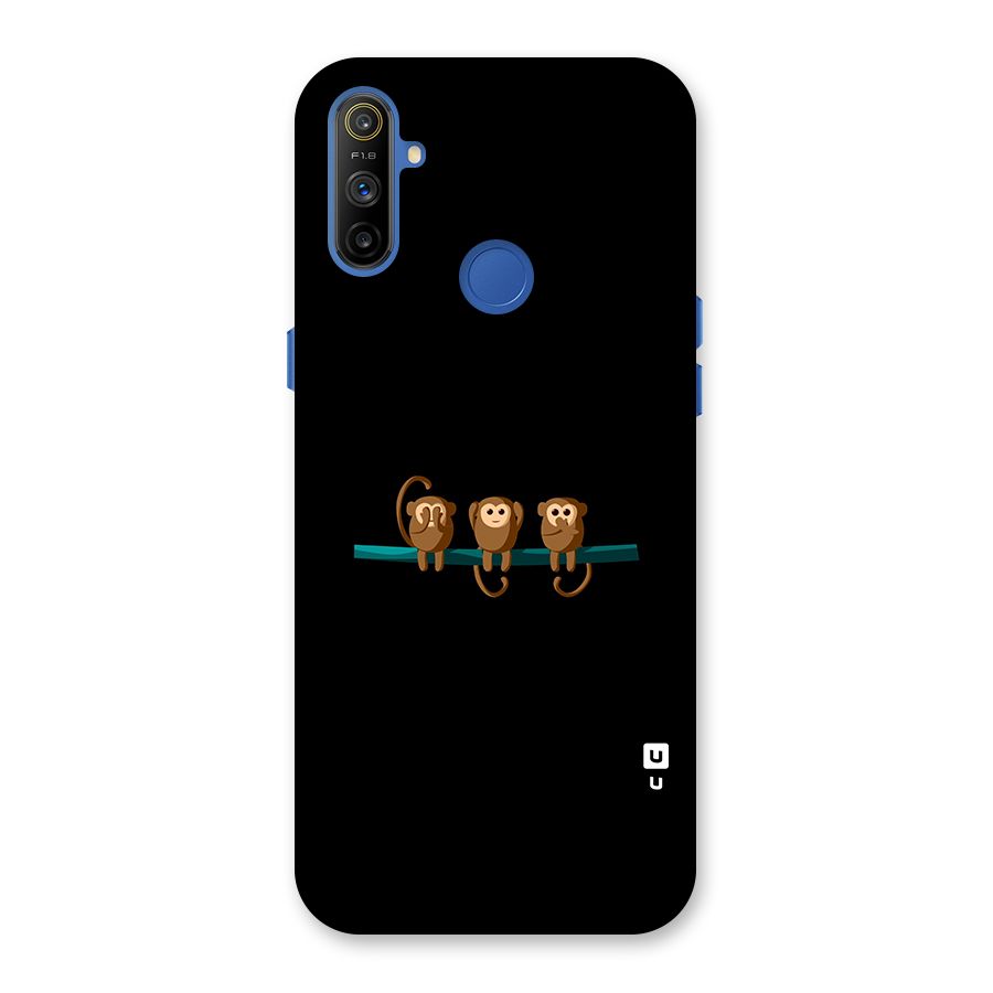 Three Cute Monkeys Back Case for Realme Narzo 10A