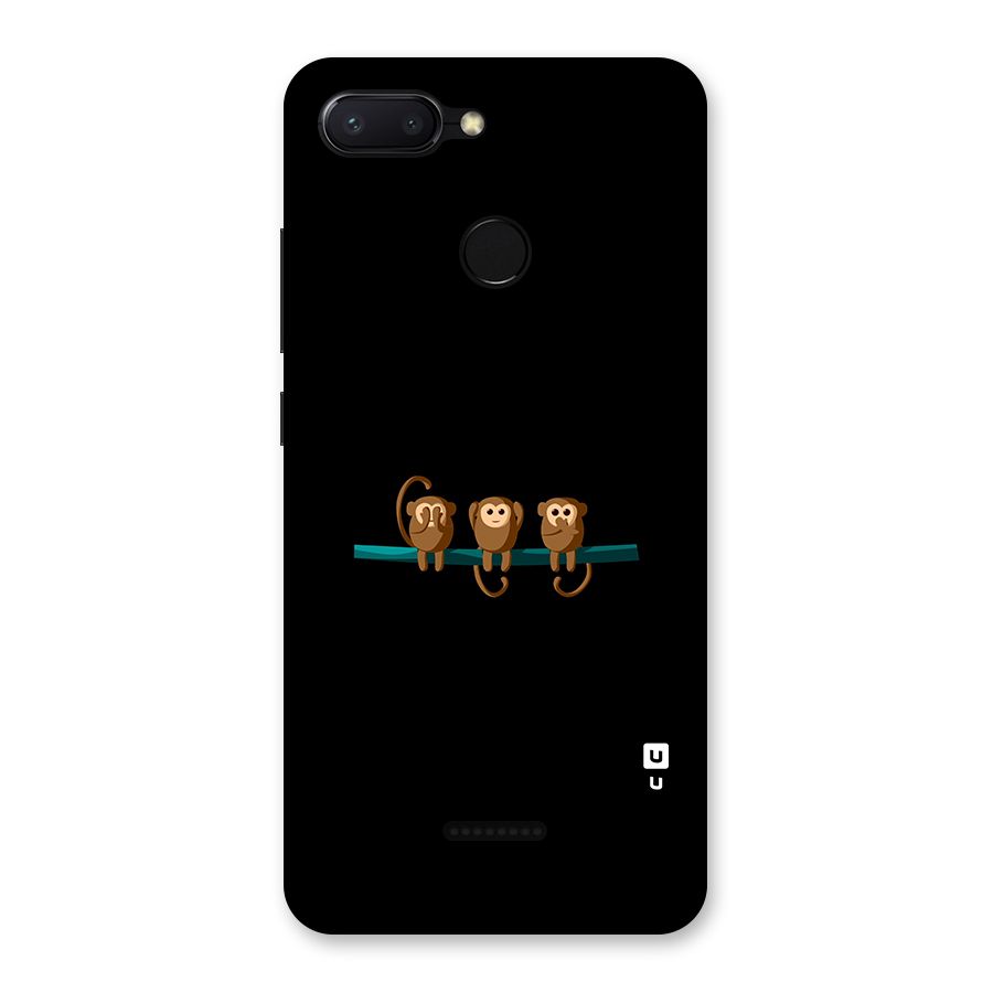 Three Cute Monkeys Back Case for Redmi 6