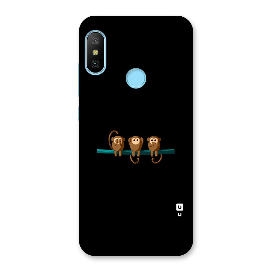 Three Cute Monkeys Back Case for Redmi 6 Pro