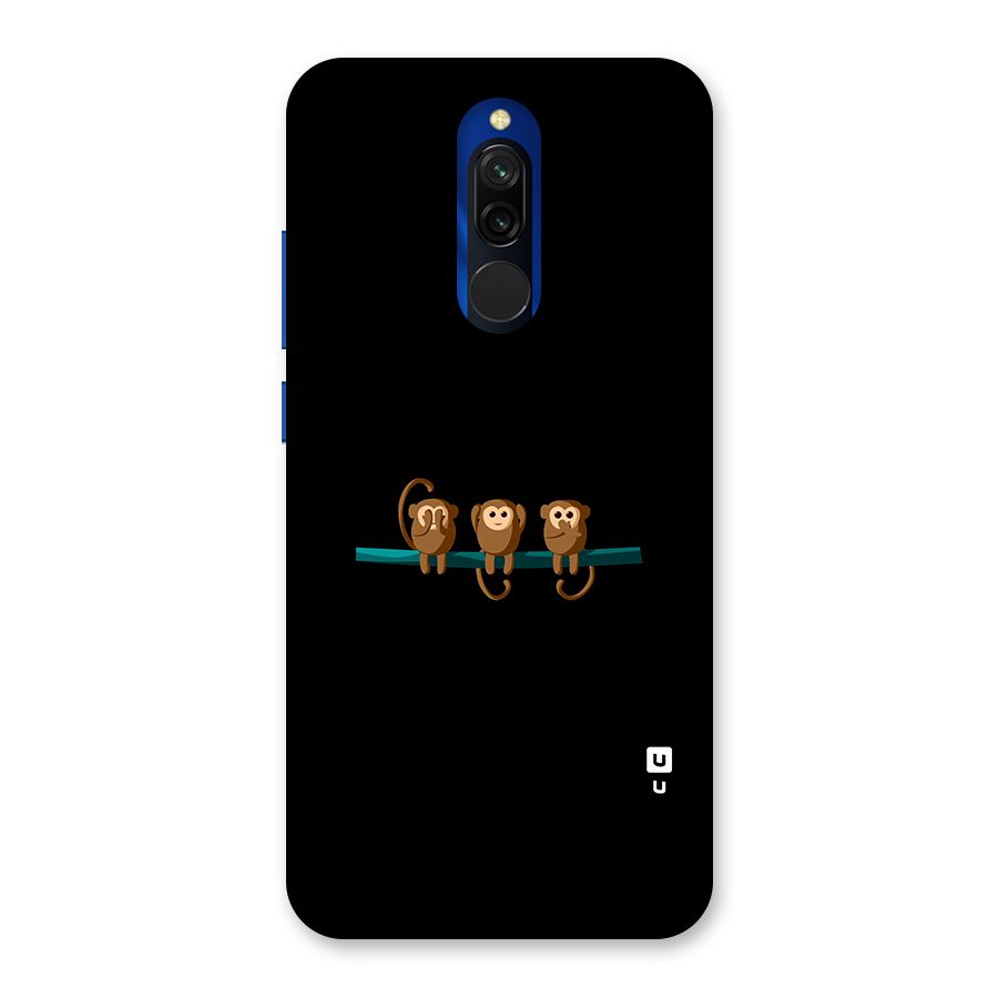 Three Cute Monkeys Back Case for Redmi 8