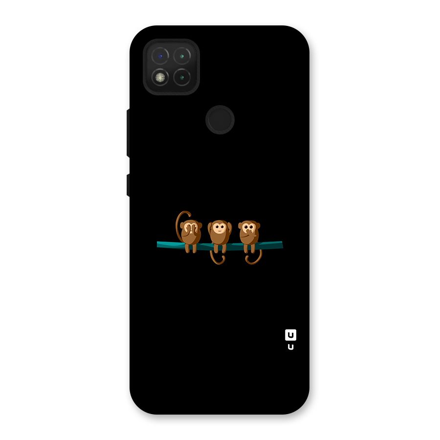 Three Cute Monkeys Back Case for Redmi 9