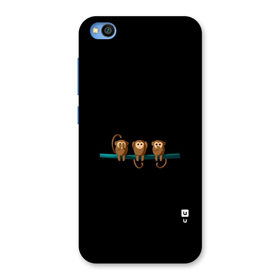 Three Cute Monkeys Back Case for Redmi Go