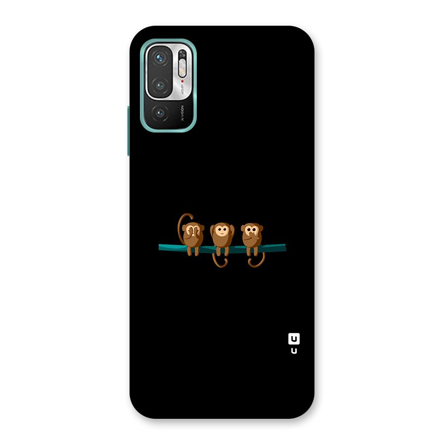 Three Cute Monkeys Back Case for Redmi Note 10T 5G