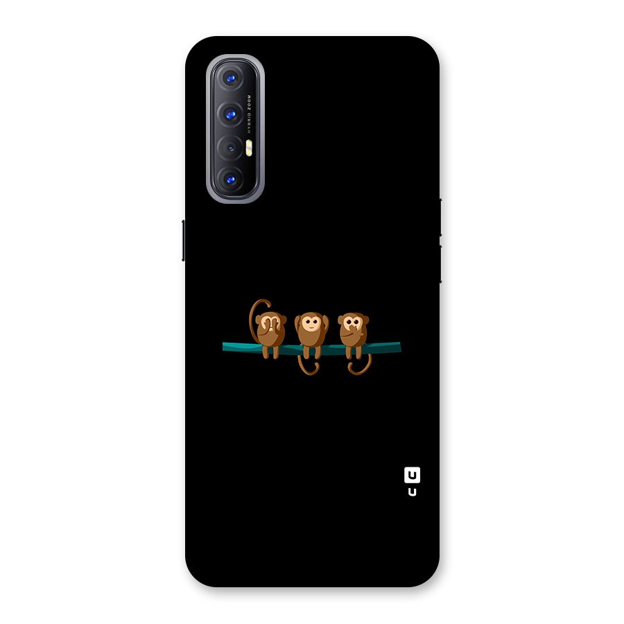 Three Cute Monkeys Back Case for Reno3 Pro
