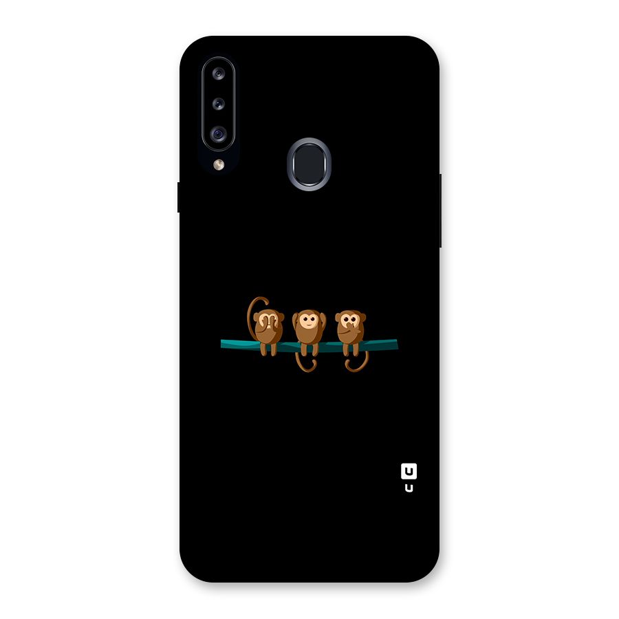 Three Cute Monkeys Back Case for Samsung Galaxy A20s