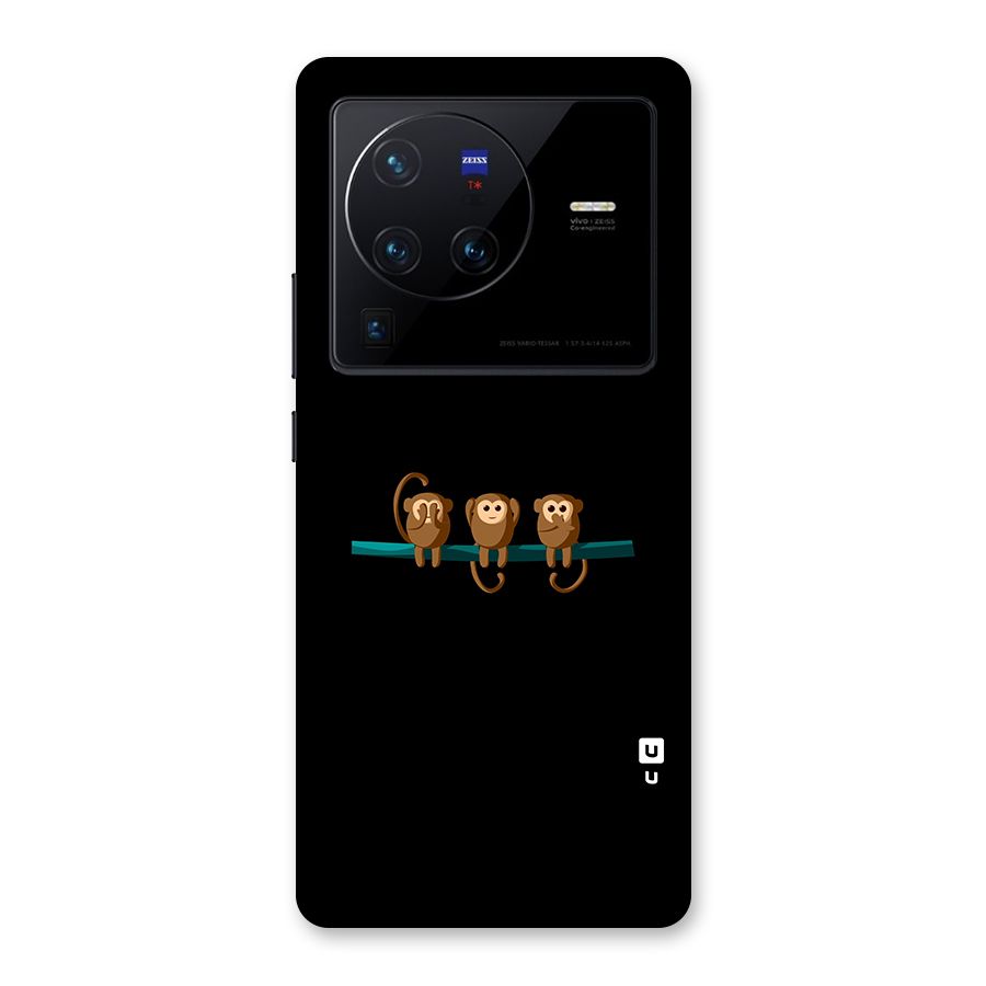 Three Cute Monkeys Back Case for Vivo X80 Pro