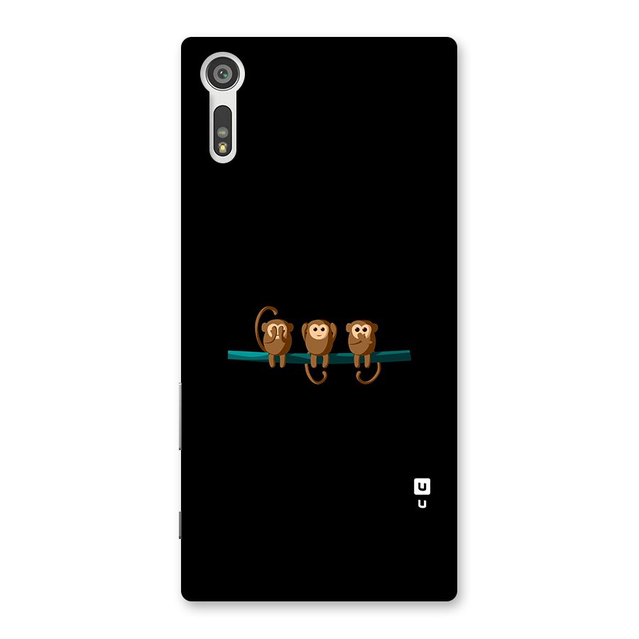 Three Cute Monkeys Back Case for Xperia XZ