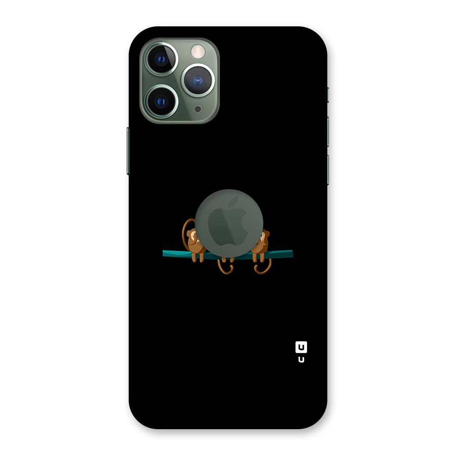 Three Cute Monkeys Back Case for iPhone 11 Pro Logo  Cut