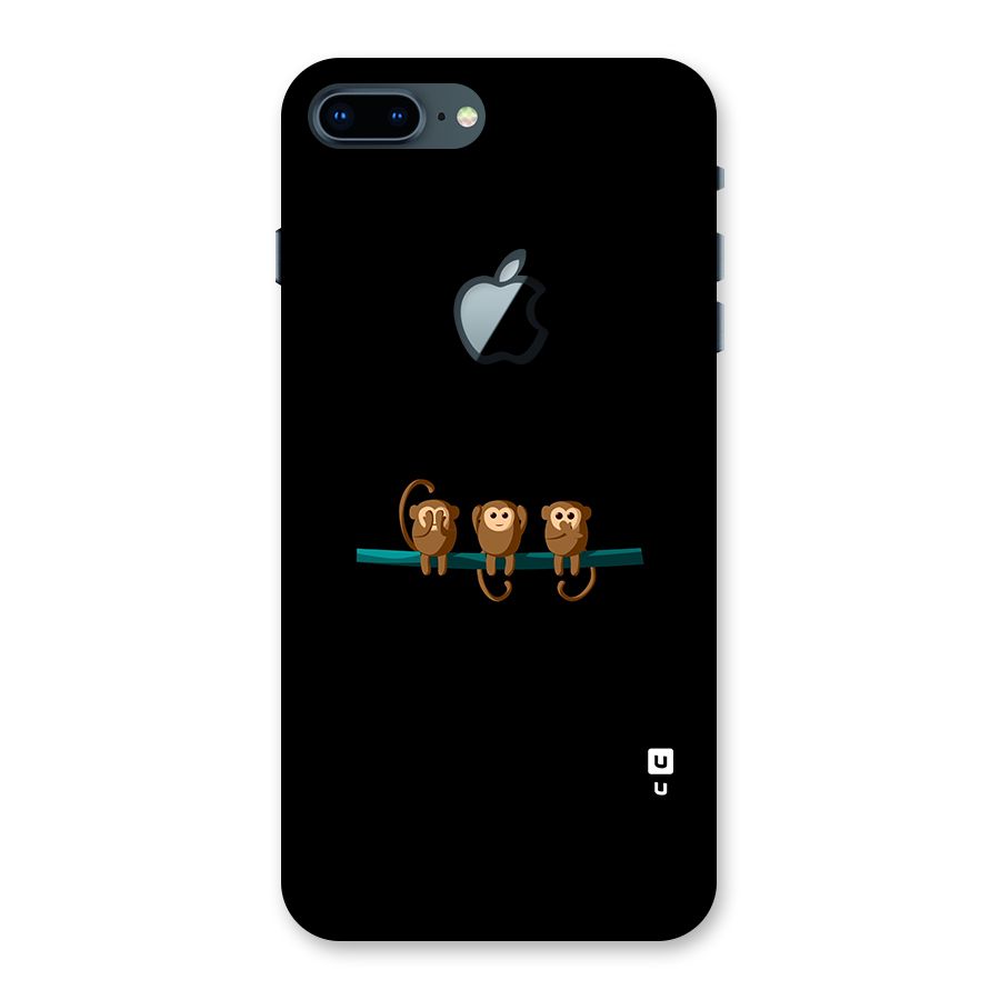 Three Cute Monkeys Back Case for iPhone 7 Plus Apple Cut