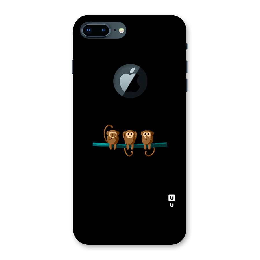 Three Cute Monkeys Back Case for iPhone 7 Plus Logo Cut