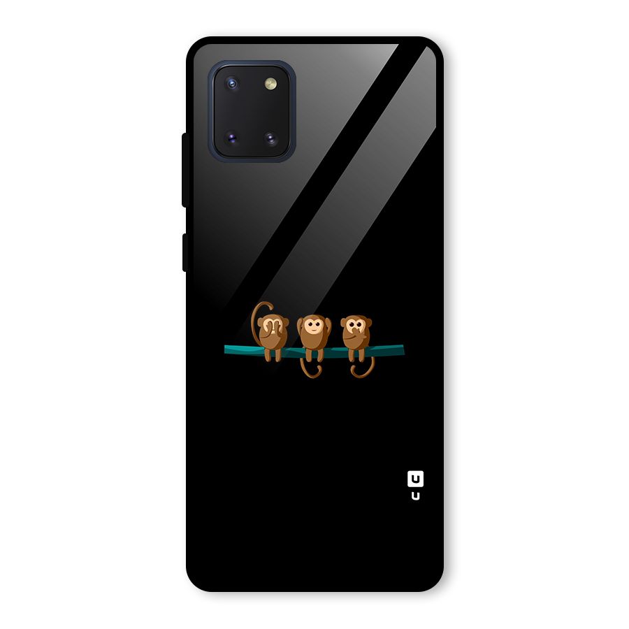Three Cute Monkeys Glass Back Case for Galaxy Note 10 Lite