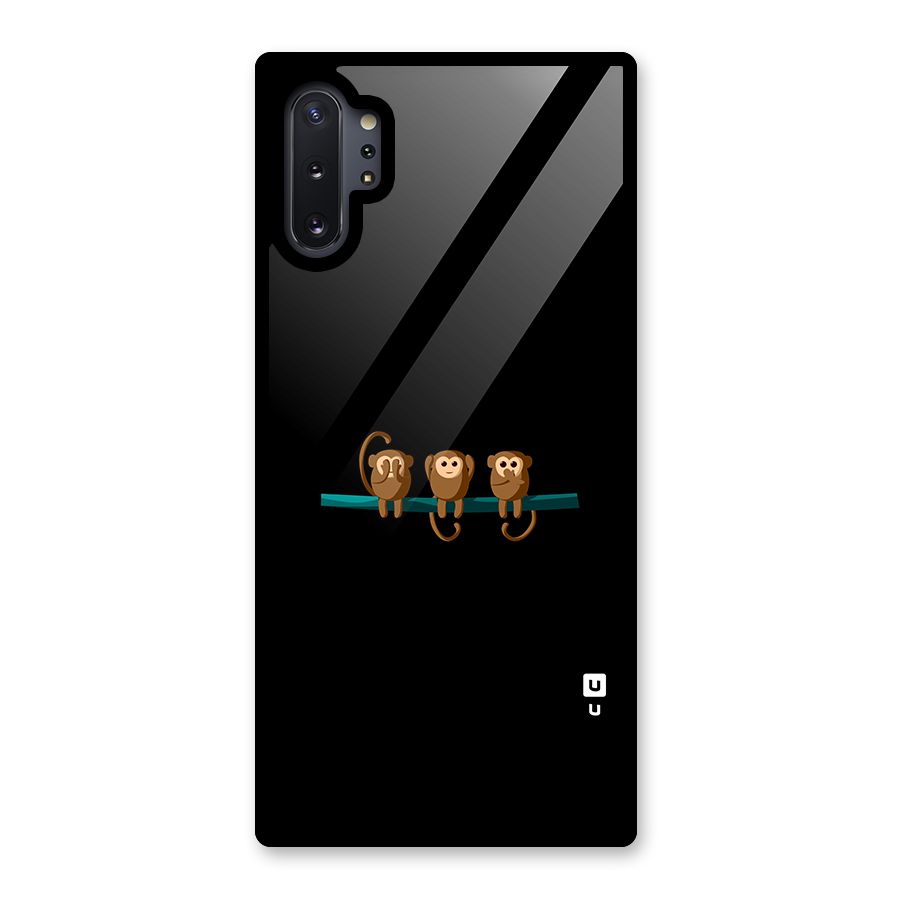 Three Cute Monkeys Glass Back Case for Galaxy Note 10 Plus