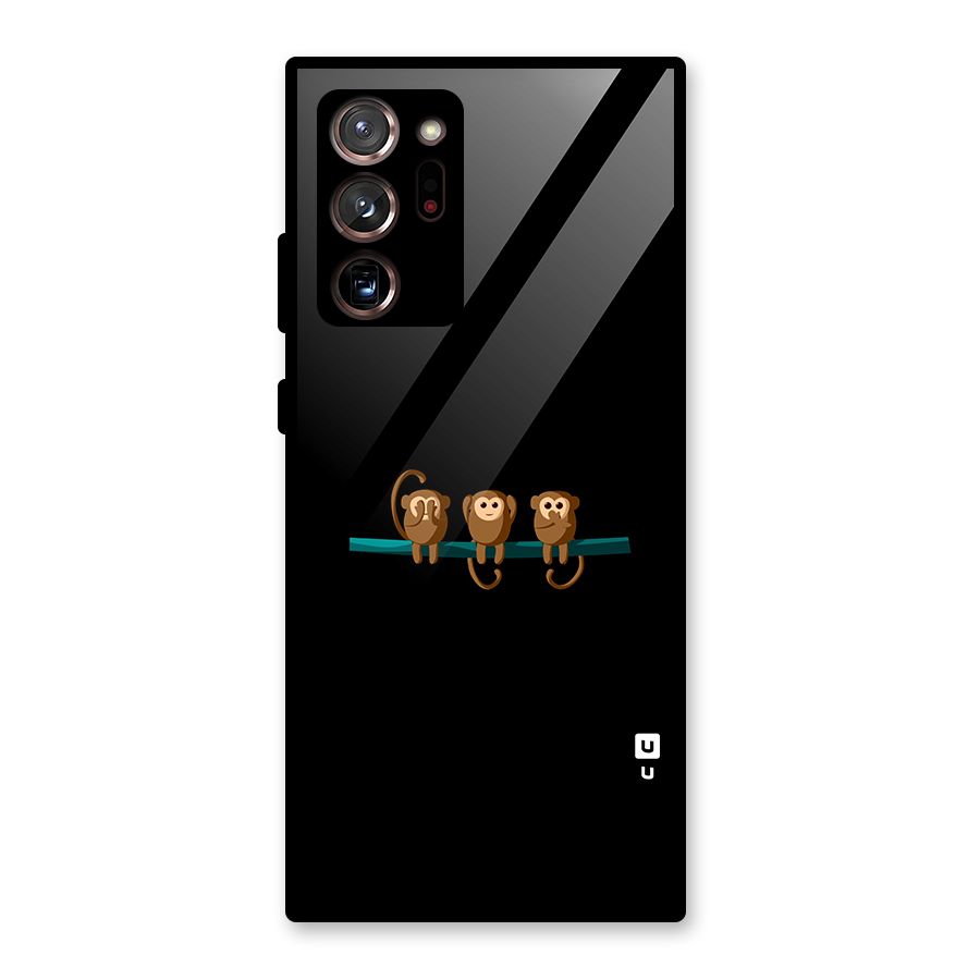 Three Cute Monkeys Glass Back Case for Galaxy Note 20 Ultra