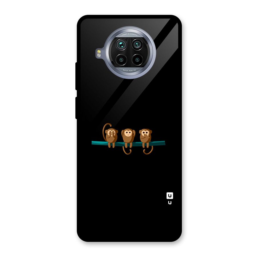 Three Cute Monkeys Glass Back Case for Mi 10i