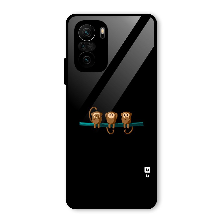 Three Cute Monkeys Glass Back Case for Mi 11X Pro