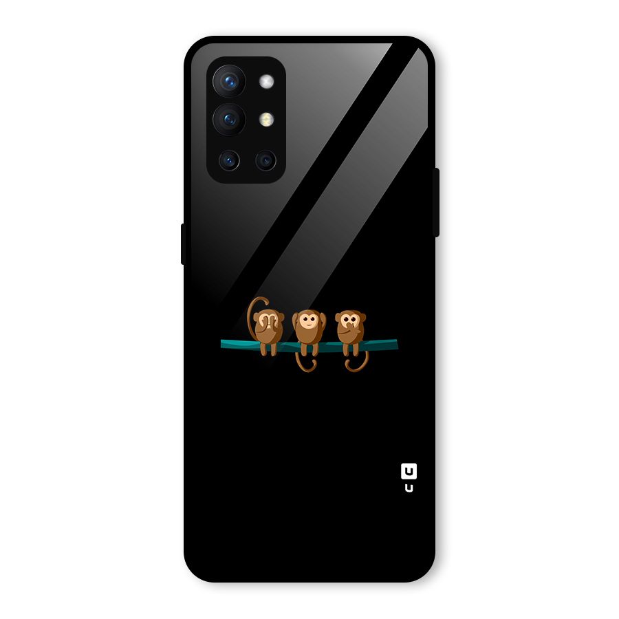 Three Cute Monkeys Glass Back Case for OnePlus 9R