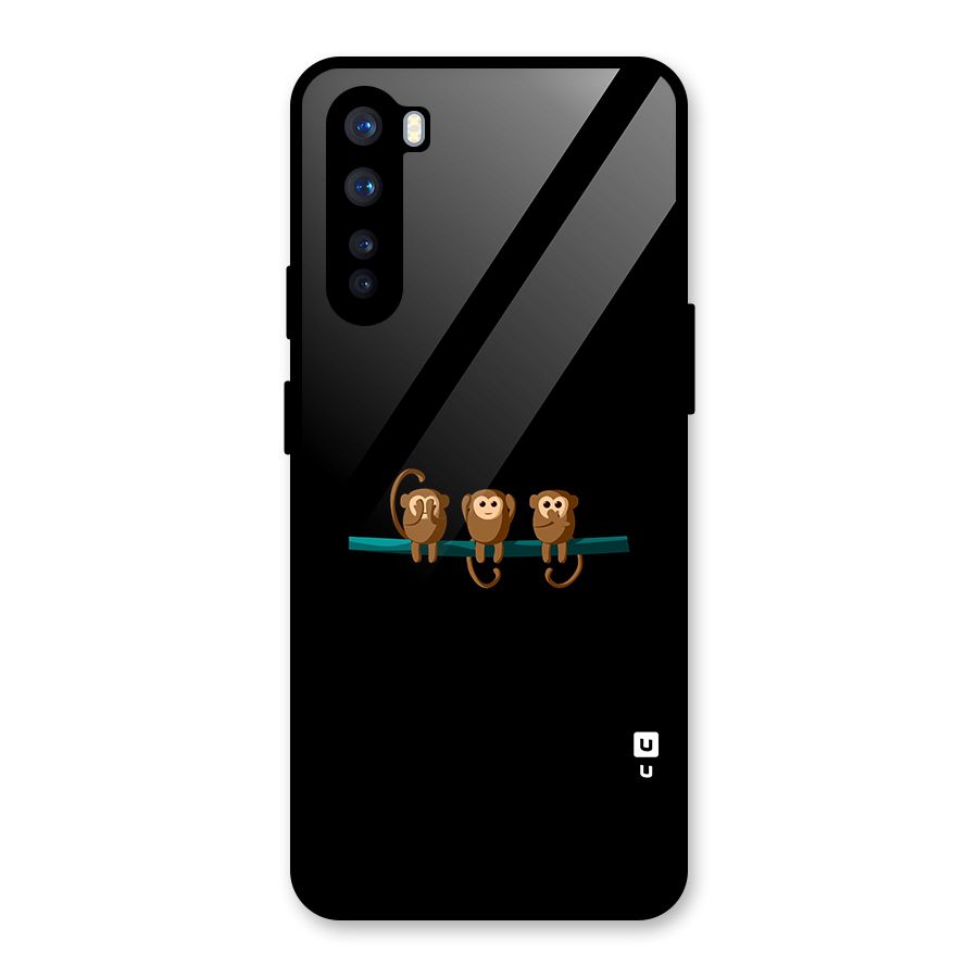 Three Cute Monkeys Glass Back Case for OnePlus Nord
