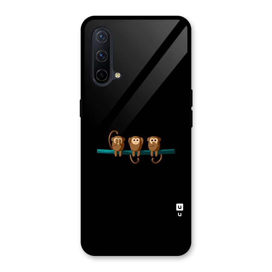 Three Cute Monkeys Glass Back Case for OnePlus Nord CE 5G