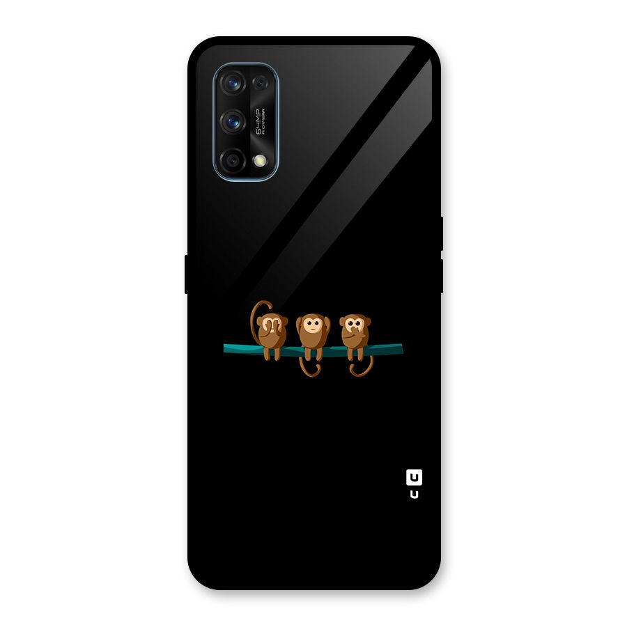 Three Cute Monkeys Glass Back Case for Realme 7 Pro