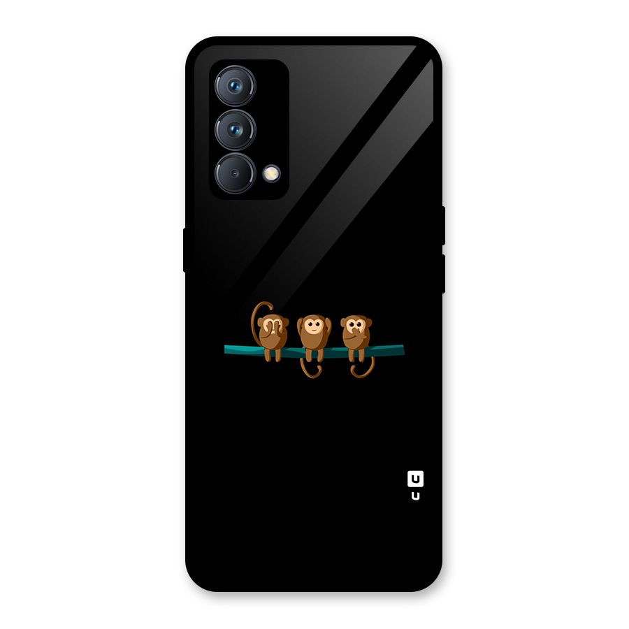 Three Cute Monkeys Glass Back Case for Realme GT Master Edition