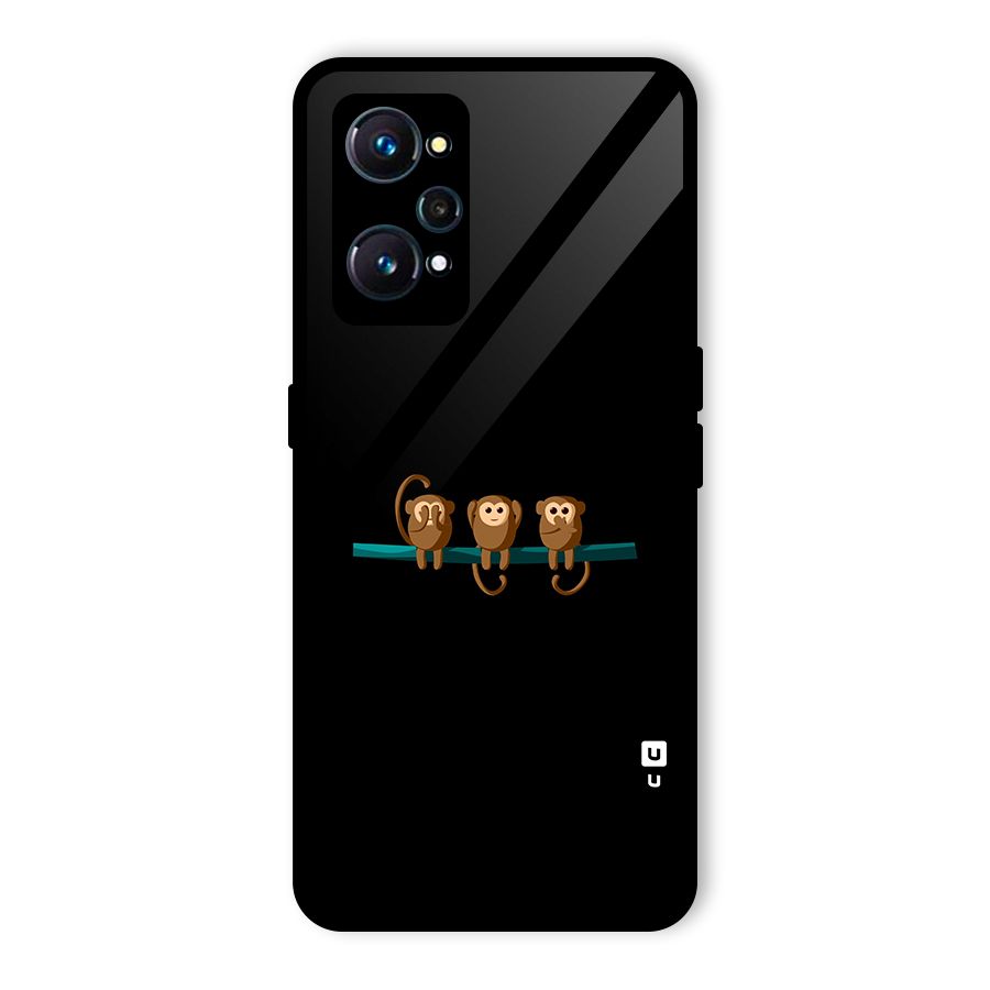 Three Cute Monkeys Glass Back Case for Realme GT Neo2