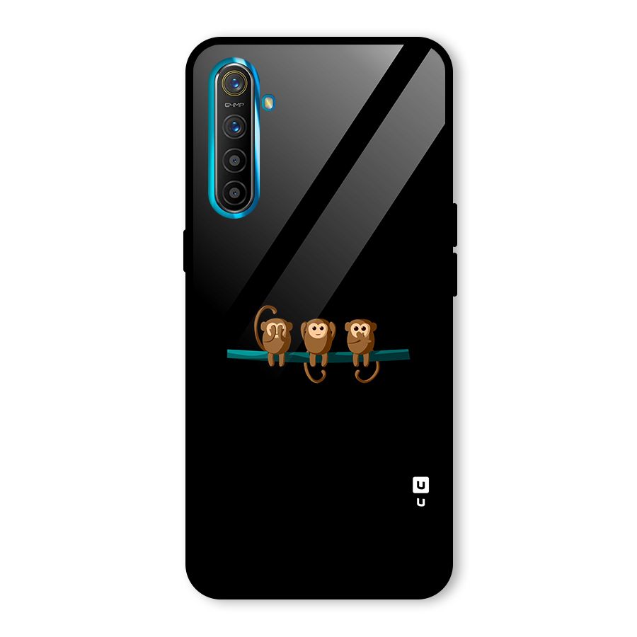 Three Cute Monkeys Glass Back Case for Realme X2