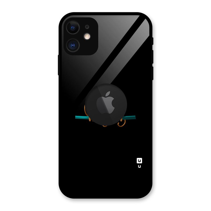 Three Cute Monkeys Glass Back Case for iPhone 11 Logo Cut