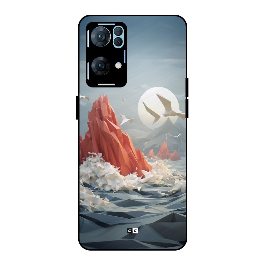 Three Dimension Sea Metal Back Case for Oppo Reno7 Pro 5G
