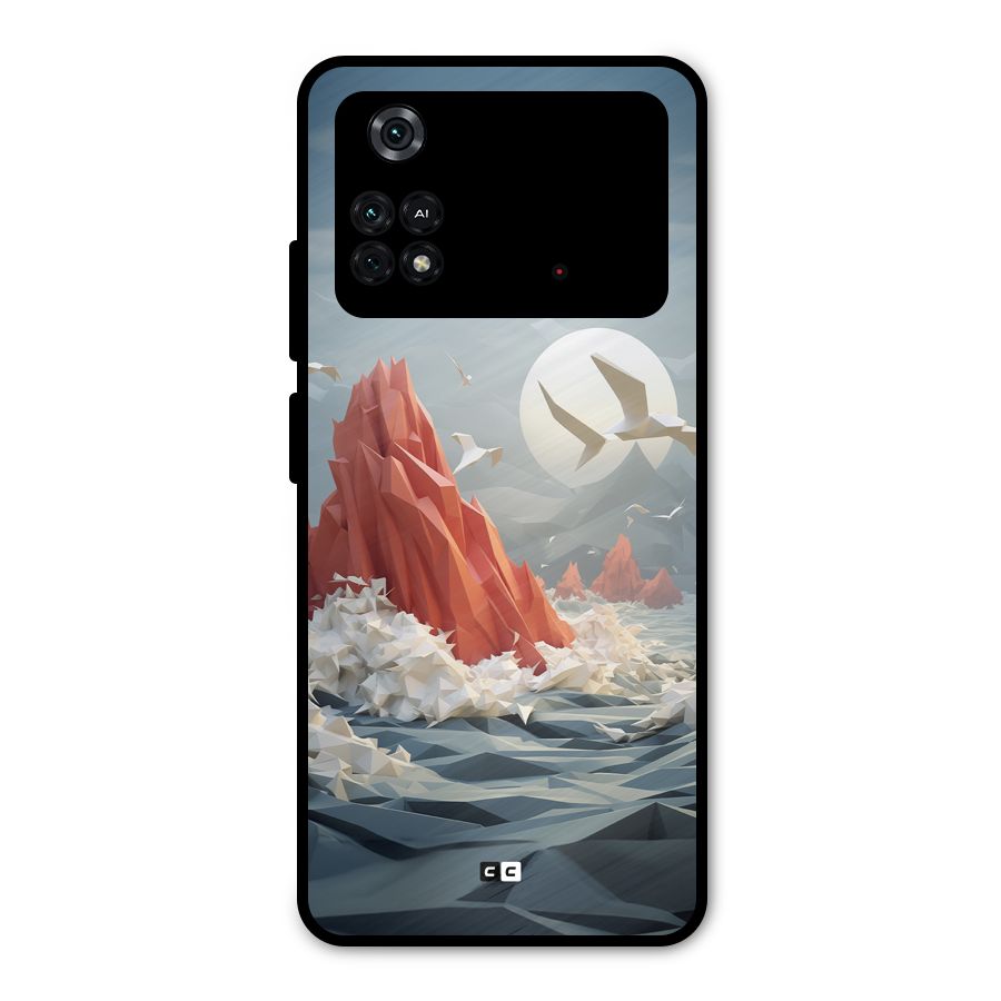 Three Dimension Sea Metal Back Case for Poco M4 Pro 4G