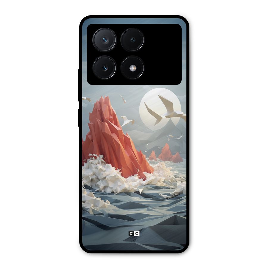 Three Dimension Sea Metal Back Case for Poco X6 Pro