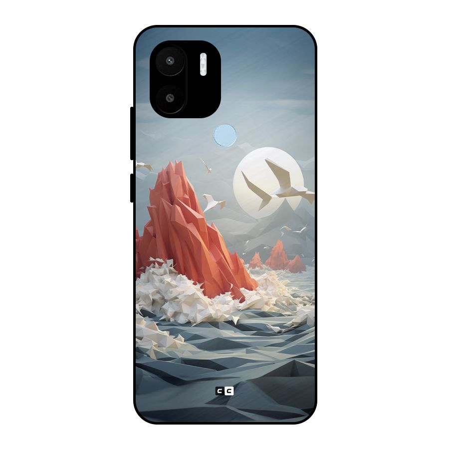 Three Dimension Sea Metal Back Case for Redmi A1 Plus
