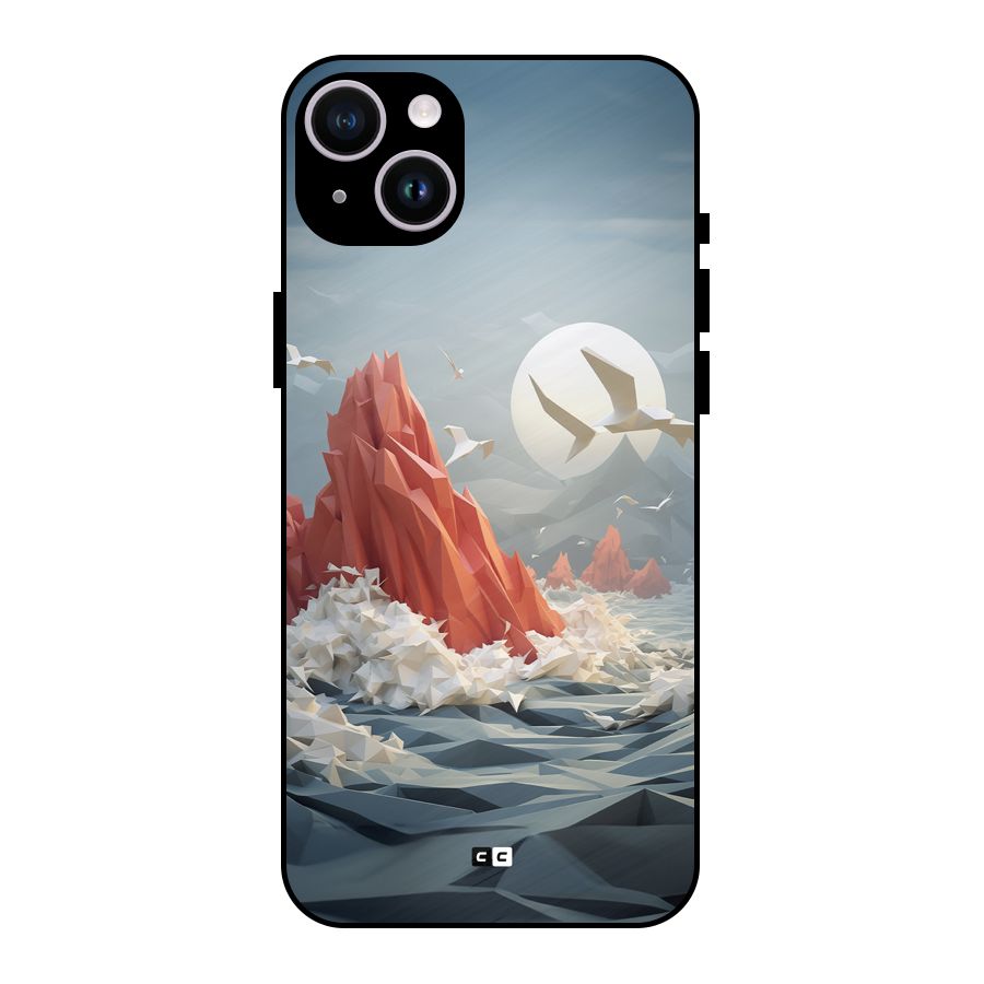 Three Dimension Sea Metal Back Case for iPhone 14 Plus
