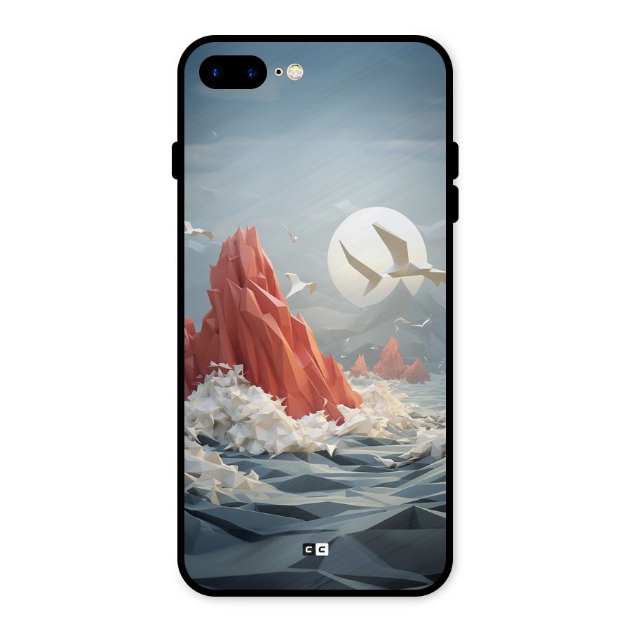 Three Dimension Sea Metal Back Case for iPhone 8 Plus