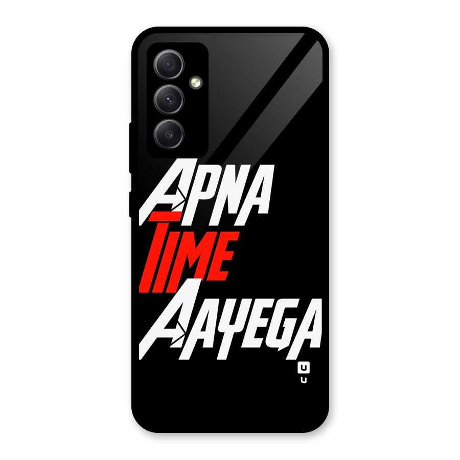 Time Aayega Glass Back Case for Galaxy A34