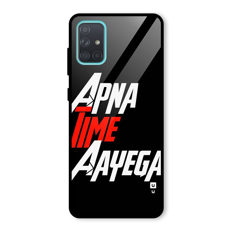 Time Aayega Glass Back Case for Galaxy A71