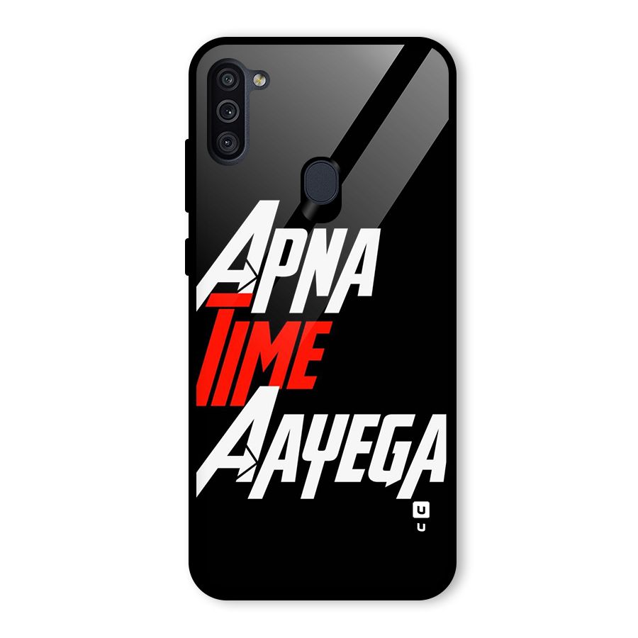 Time Aayega Glass Back Case for Galaxy M11